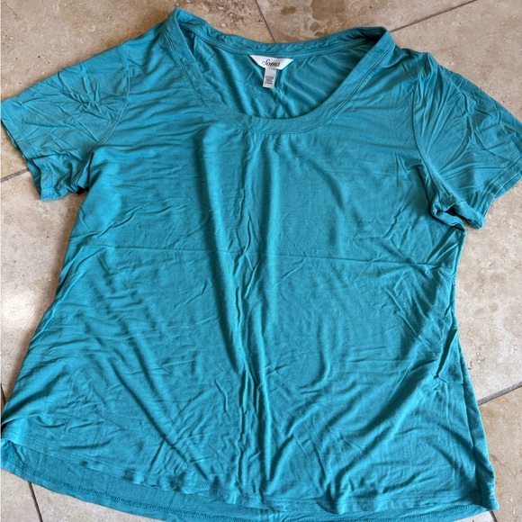 Soma Teal Top with Multicolor Pajama Set - Picture 2 of 7